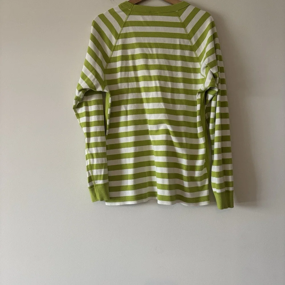 Hanna Andersson Grinch Pajama Top Adult Large‎ Organic Cotton Green Stripes